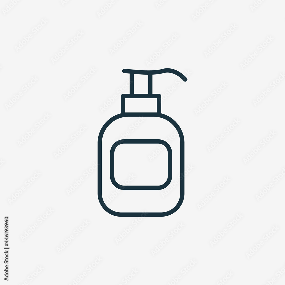 Sanitizer Bottle with Pump Line Icon. Disinfect Gel for Hand Wash Linear Pictogram. Antibacterial Liquid Soap for Virus and Dirty Protection Icon. Editable Stroke. Isolated Vector Illustration Sanitizer Bottle with Pump Line Icon. Disinfect Gel for Hand Wash Linear Pictogram. Antibacterial Liquid Soap for Virus and Dirty Protection Icon. Editable Stroke. Isolated Vector Illustration
