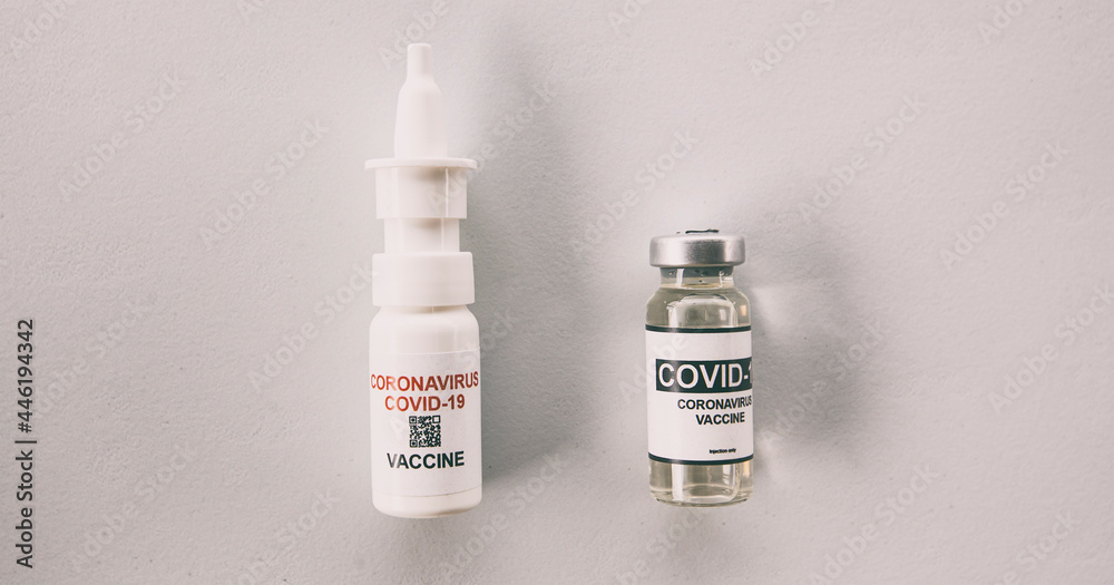 intranasal and liquid covid vaccine on the table intranasal and liquid covid vaccine on the table