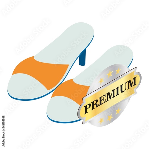 Mule shoes icon isometric vector. Stylish women mules, summer footwear. Premium quality sign