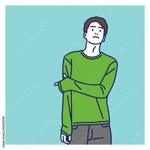 Young Male , illustration 
portrait of modern Fashionable man 
