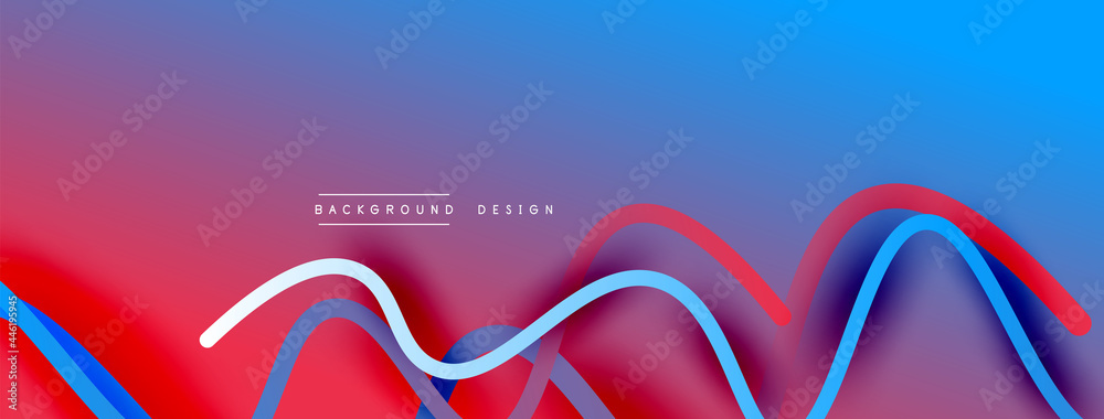 Abstract gradient background with wave line with shadow effect. Geometric composition. 3D shadow effects and fluid gradients Abstract gradient background with wave line with shadow effect. Geometric composition. 3D shadow effects and fluid gradients