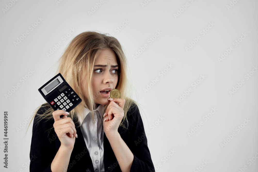Business woman cryptocurrency financial cash Business woman cryptocurrency financial cash