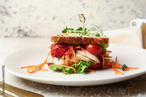 Gourmet chicken sandwich wi...