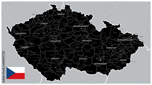 Black Map of Czech Republic