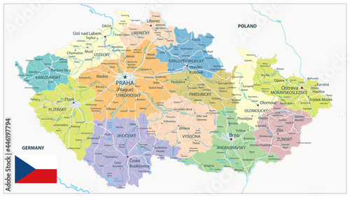 Czech Republic Administrative Map and Roads