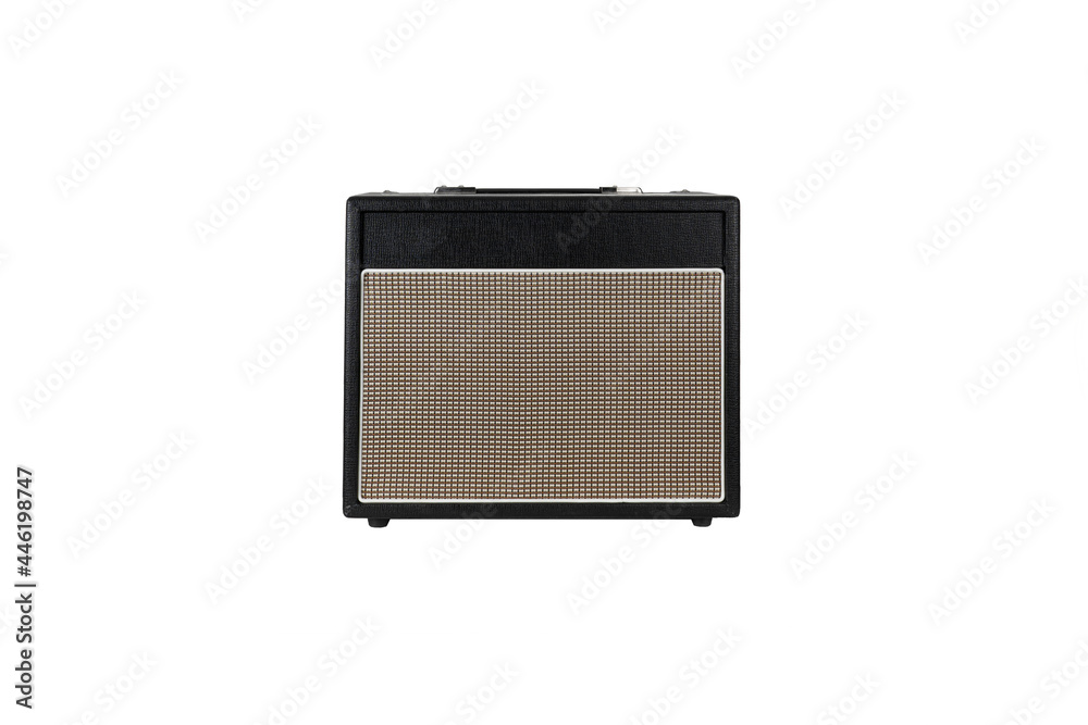 black guitar amplifier isolated on white background black guitar amplifier isolated on white background