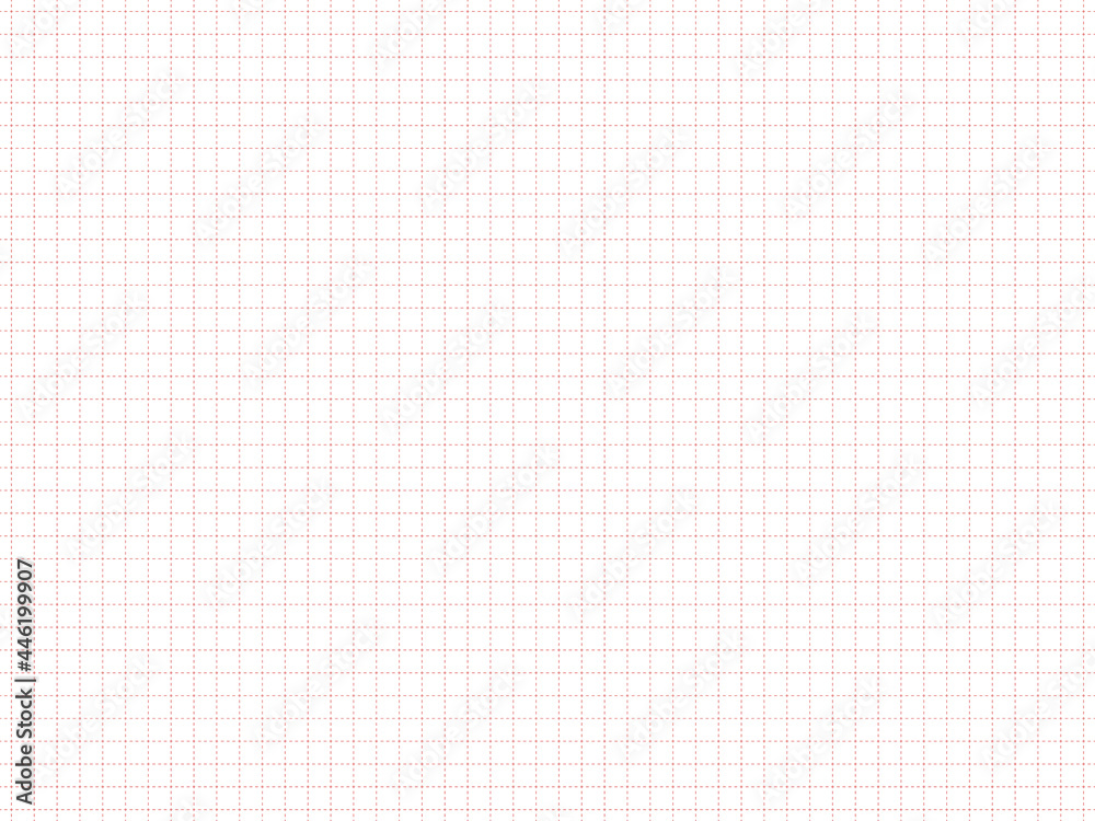 破線の方眼紙、グラフ用紙、ノートの背景素材、イラスト(赤色) 破線の方眼紙、グラフ用紙、ノートの背景素材、イラスト(赤色)