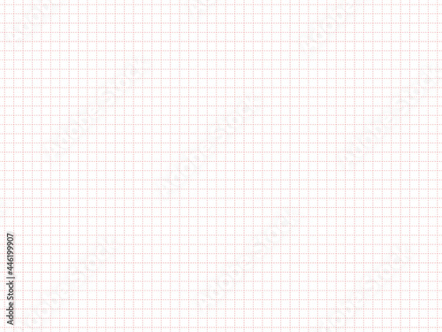 破線の方眼紙、グラフ用紙、ノートの背景素材、イラスト（赤色）