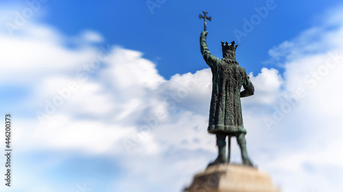 View of Stefan cel Mare in the center of Chisinau, Moldova. Lensbaby artistic blur photo