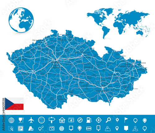 Czech Republic Map and Map Navigation Set