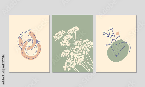 Contemporary aesthetic posters with abstract minimalist illustrations. Great for interior decor, wall art, tote bag, t-shirt print.