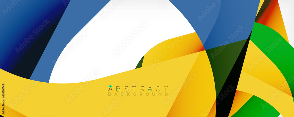 Geometric abstract background - multicolored abstract shapes on white. Vector Illustration For Wallpaper, Banner, Background, Landing Page Geometric abstract background - multicolored abstract shapes on white. Vector Illustration For Wallpaper, Banner, Background, Landing Page