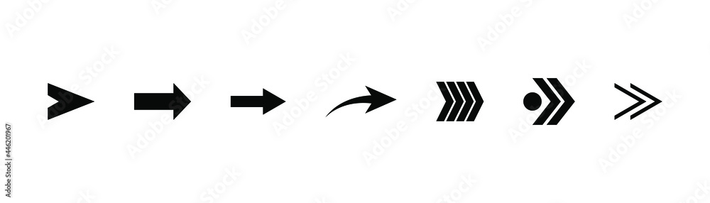 Set of new style black vector arrows isolated on white. Arrow vector icon. Arrows vector illustration collection Set of new style black vector arrows isolated on white. Arrow vector icon. Arrows vector illustration collection