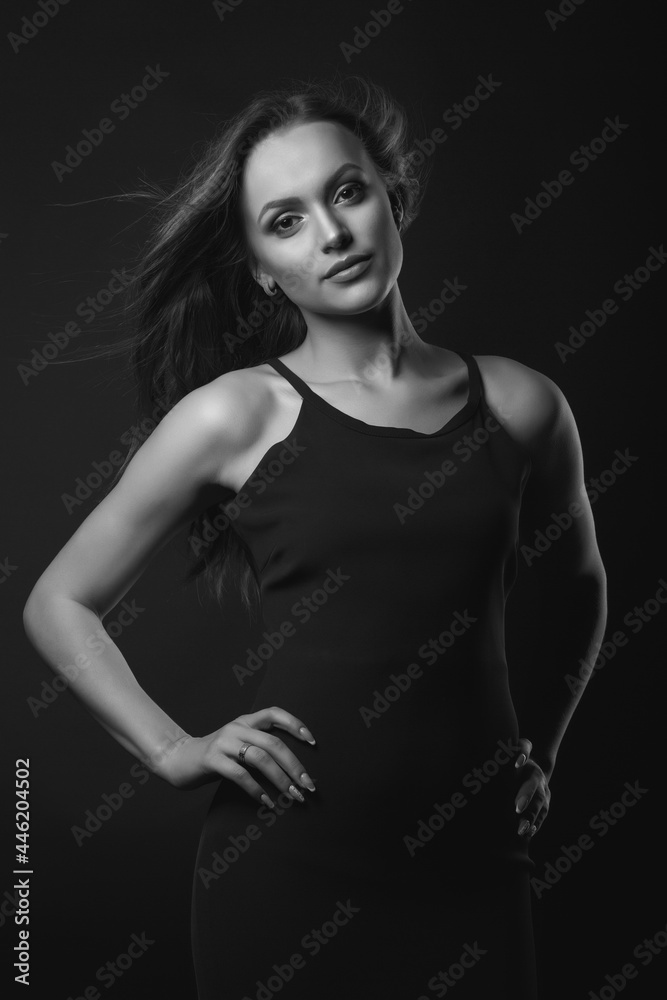 Stylish studio portrait of a stunning brunette woman with perfect makeup Stylish studio portrait of a stunning brunette woman with perfect makeup