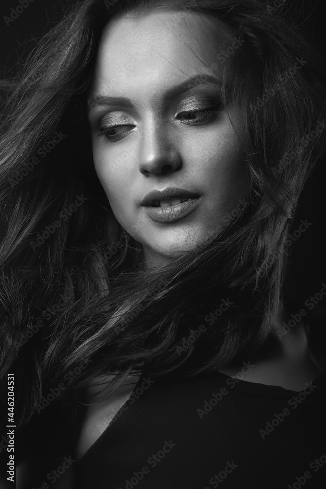 Stylish studio portrait of a fabulous brunette woman with perfect makeup Stylish studio portrait of a fabulous brunette woman with perfect makeup