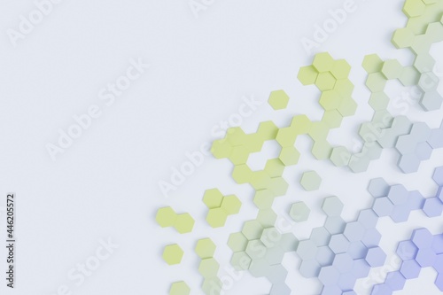 Hexagonal colored background texture. 3d illustration, 3d rendering © 2Design