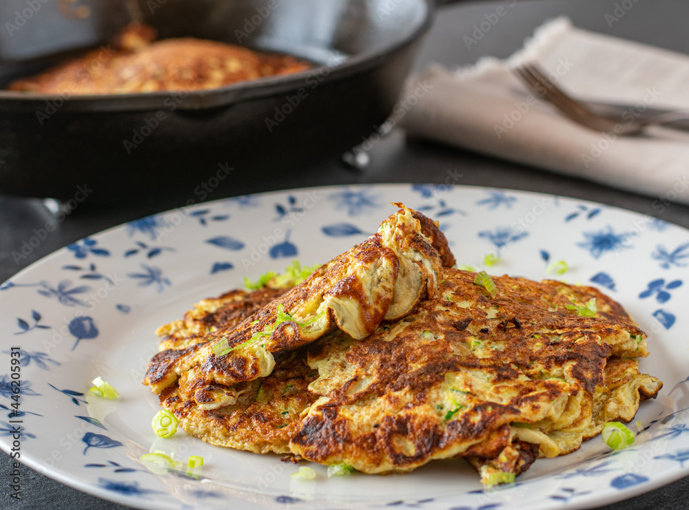 gluten free pancake made with puffed amaranth, eggs, zucchini and onions gluten free pancake made with puffed amaranth, eggs, zucchini and onions