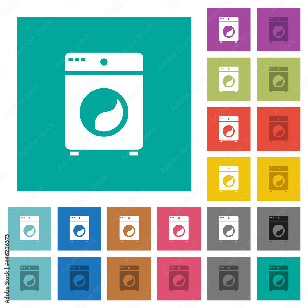 Washing machine square flat multi colored icons Washing machine square flat multi colored icons