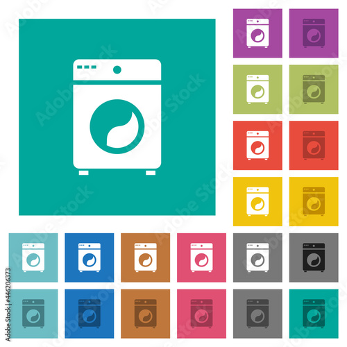 Washing machine square flat multi colored icons