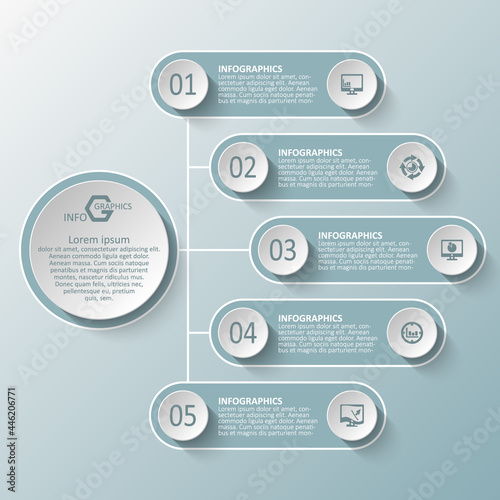 Abstract 3D Paper Infographics. Business template .Vector illustration