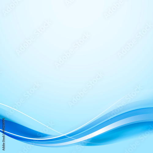 Blue curve frame template vector