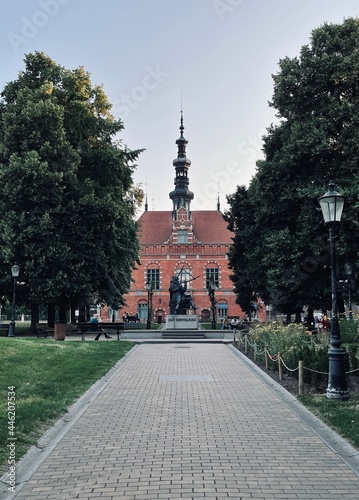 European architecture in a park