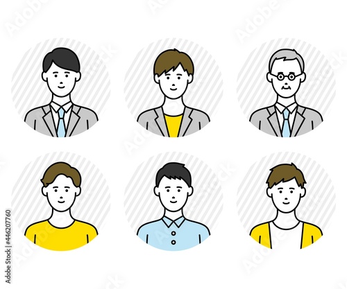 男性のアバターアイコンセット