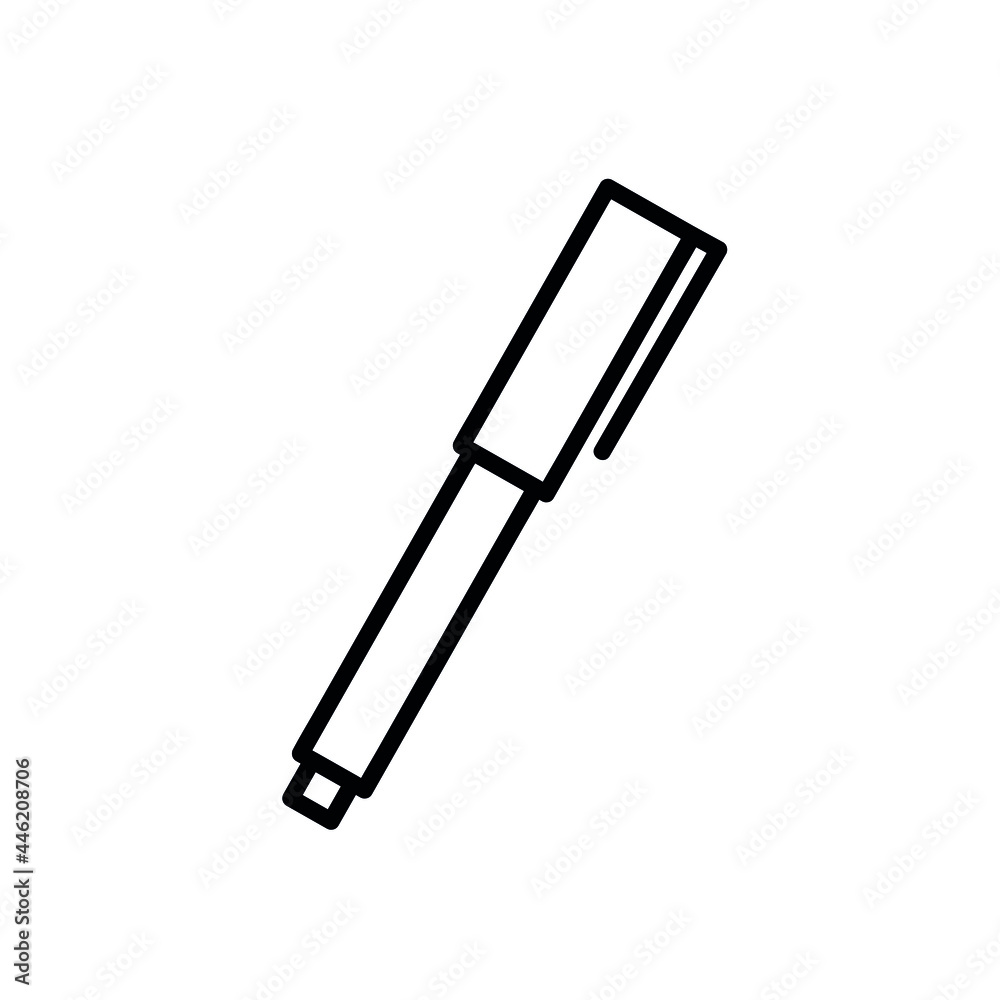 Pen flat icon. Pictogram for web. Line stroke. Isolated on white background. Outline vector eps10 Pen flat icon. Pictogram for web. Line stroke. Isolated on white background. Outline vector eps10