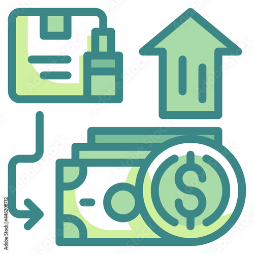 monetization blue line icon