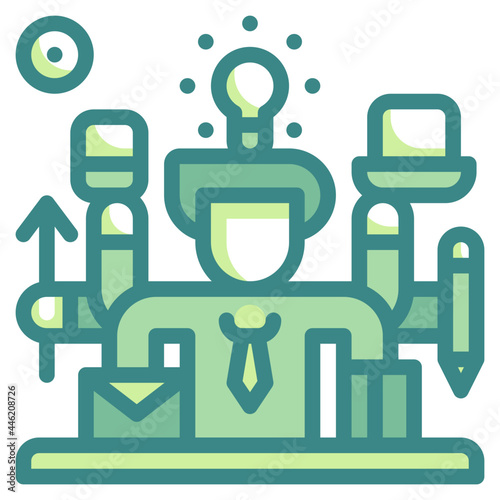 multitask blue line icon
