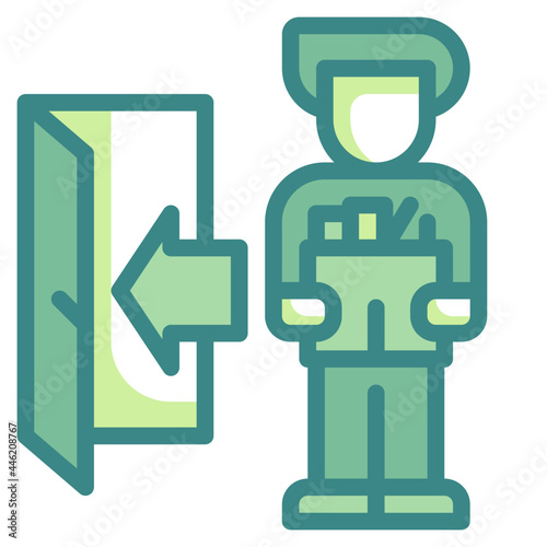 resign blue line icon