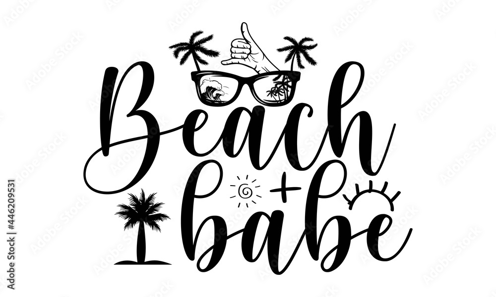 Beach babe SVG, Beach SVG,Pack Beach Bundle, Beach vector, Beach Tee ...