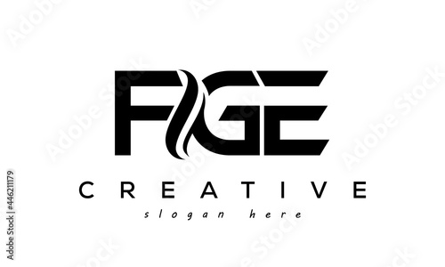 Letter FGE creative logo design vector photo