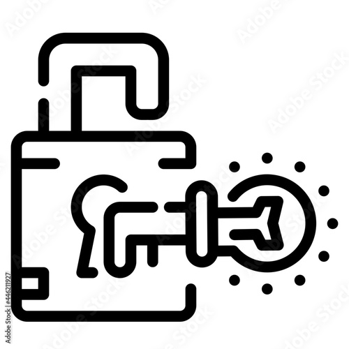 unlock line icon