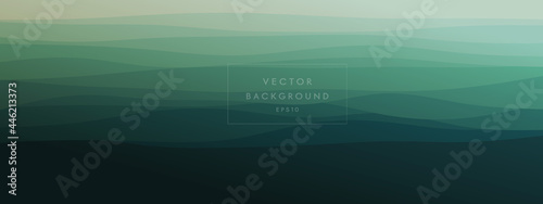 abstract wavy lines geometric trendy gradient  background natural dark green combined color. Modern template for poster business card landing page website. vector illustration eps 10