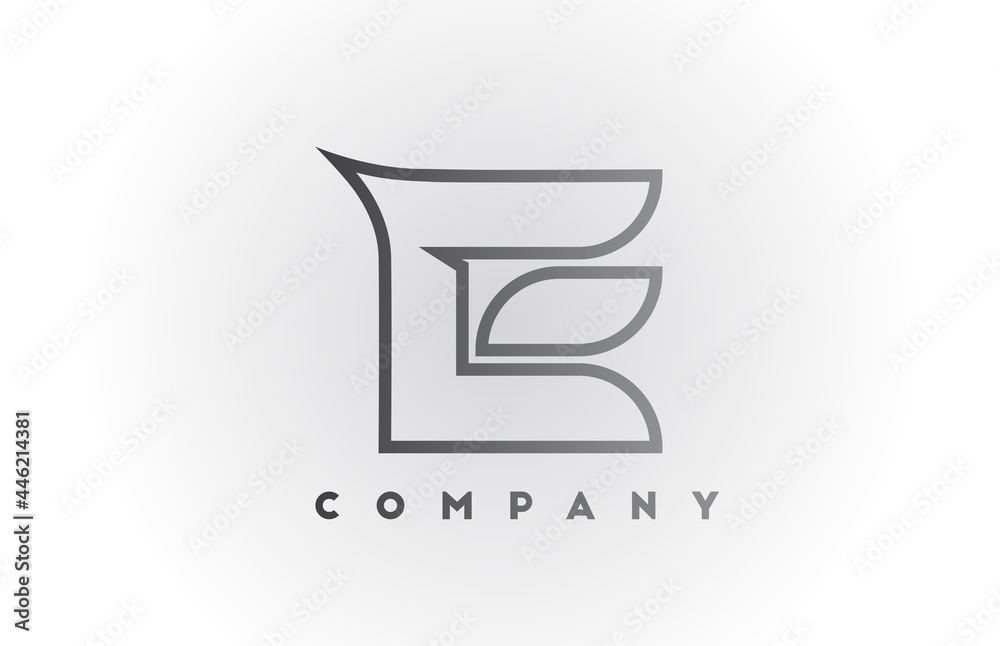 E line grey white gradient alphabet letter logo icon with white background. Business creative design for template and corporate E line grey white gradient alphabet letter logo icon with white background. Business creative design for template and corporate