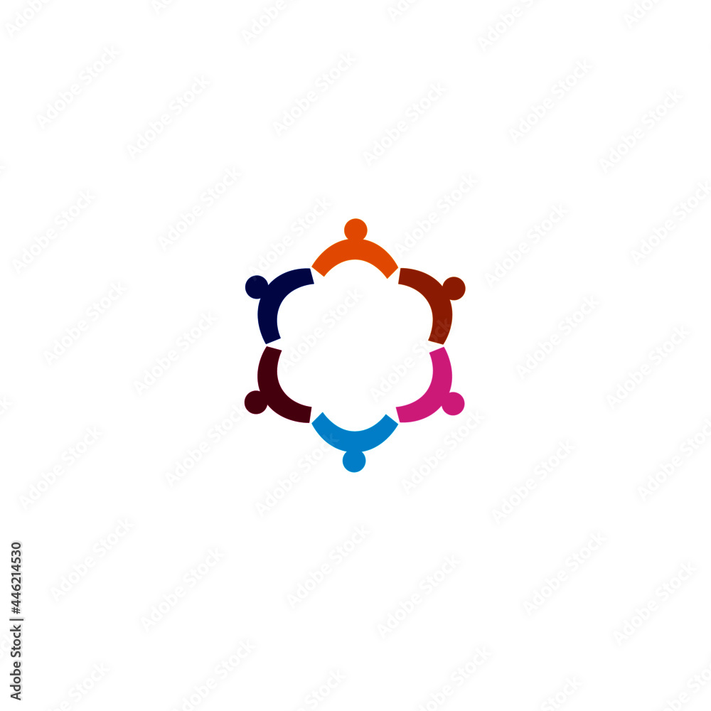 PEOPLE IN CIRCLE TOGETHER GEOMETRIC SIGN, SYMBOL, ART, LOGO ISOLATED ON WHITE PEOPLE IN CIRCLE TOGETHER GEOMETRIC SIGN, SYMBOL, ART, LOGO ISOLATED ON WHITE