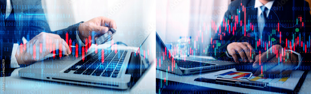 Businessman using tablet analyzing sales data and economic growth graph chart. Business strategy. Abstract icon. Digital marketing. Businessman using tablet analyzing sales data and economic growth graph chart. Business strategy. Abstract icon. Digital marketing.