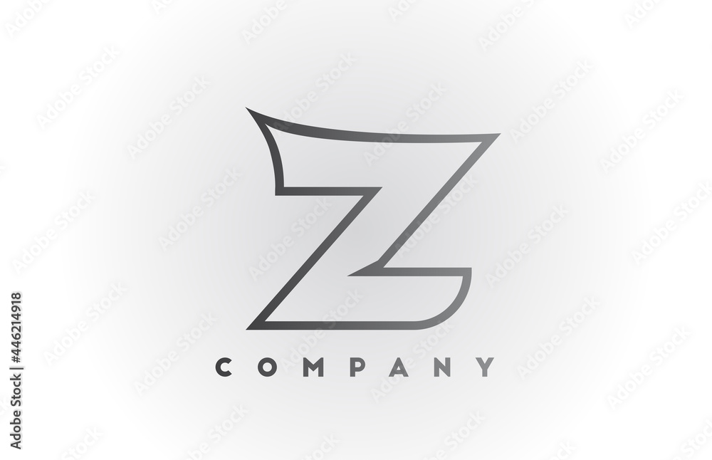 Z line grey white gradient alphabet letter logo icon with white background. Business creative design for template and corporate Z line grey white gradient alphabet letter logo icon with white background. Business creative design for template and corporate