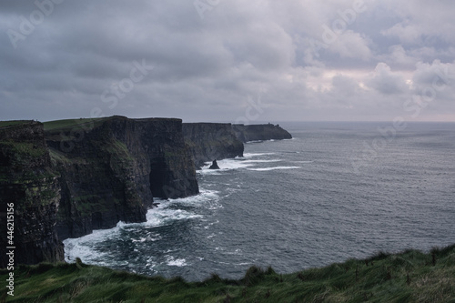 Dark clouds over amazing Cliffs of Moher