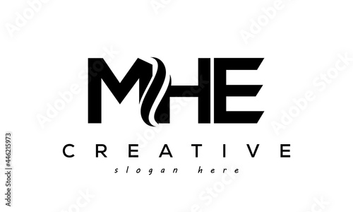 Letter MHE creative logo design vector photo