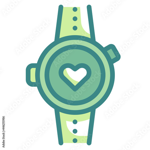 smartwatch blue line icon