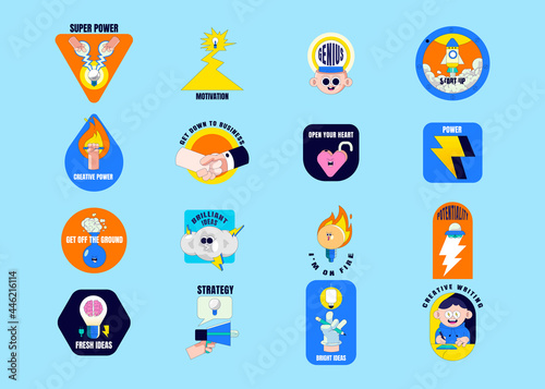 Creative motivational badge collection vector