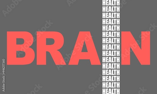 Brain word with relative tags cloud as I letter