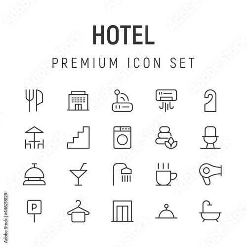 Premium pack of hotel line icons.
