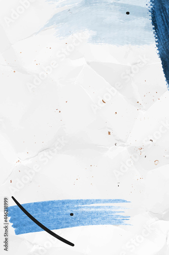 Blue brushstroke on a crumpled paper background vector