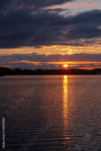 sunset over the river