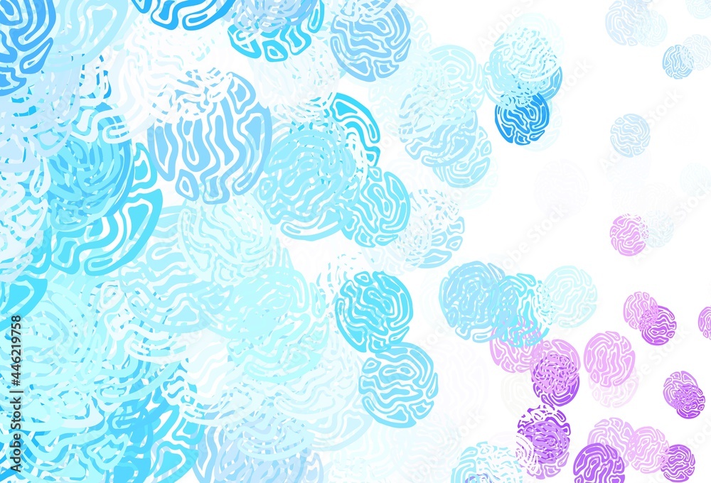 Light Pink, Blue vector background with abstract shapes.