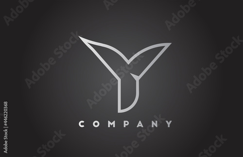 Y creative grey gradient alphabet letter logo for business template. Professional design icon for lettering and identity
