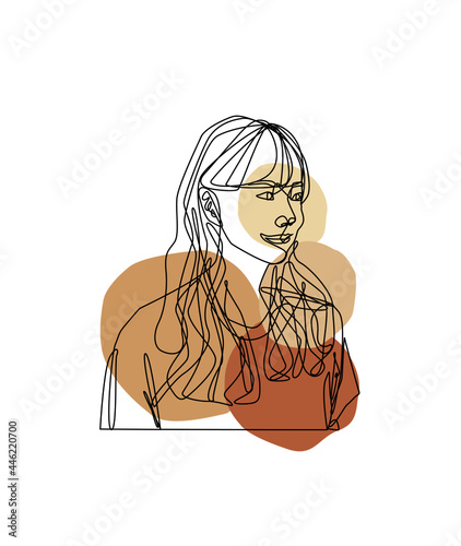 Name of artwork: "Women number 6" One-line art. The charm of this piece is the lines of different painters. Created by ART of ONE LINE.